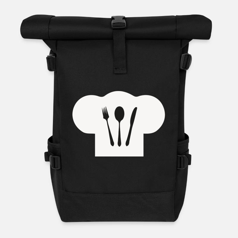 Toque de cuisinier - Sac à dos roll top - noir