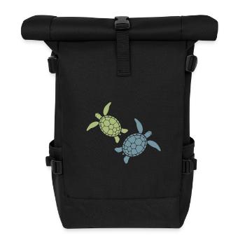 Duo de Tortues de Mer Ocean Beach Hawaii Marine Life Vibe - Sac à dos roll top - noir - Devant