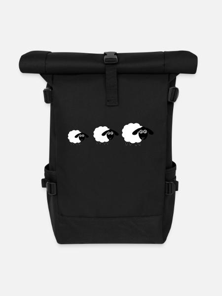 Schafe - Rolltop Rucksack - Schwarz