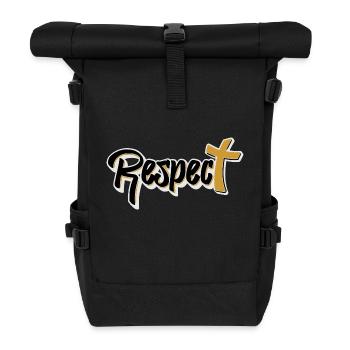 „Respect. Mode mit Haltung.“ - Rolltop Rucksack - Schwarz - Vorne