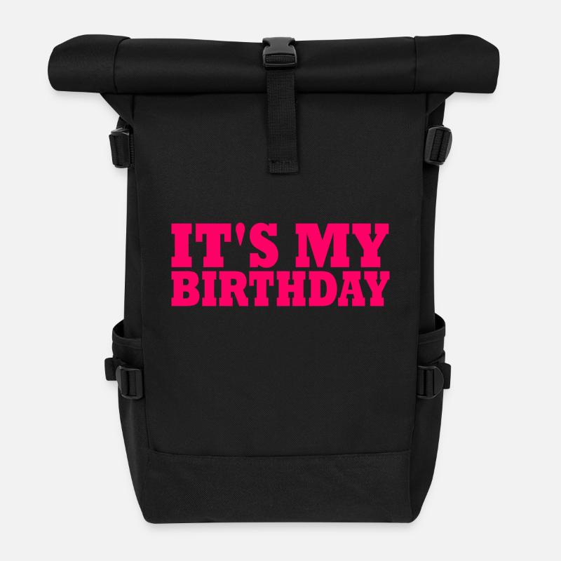 Its my birthday - Roll Top Backpack - black
