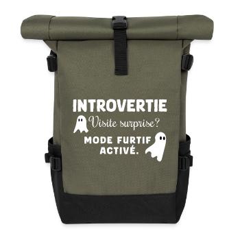 Stealthy introvert - Roll Top Backpack - olive/black - Front