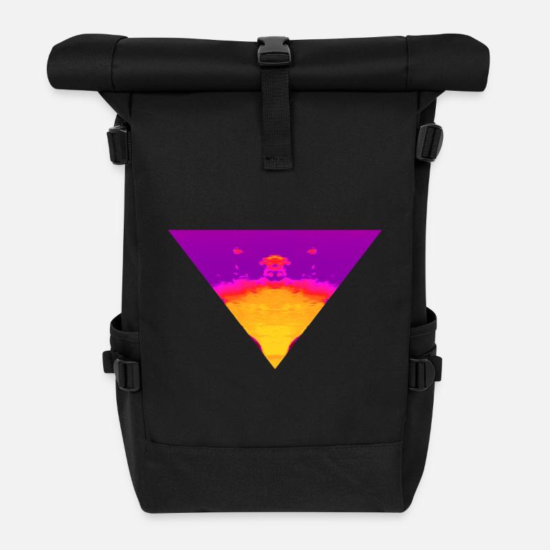 Vortex néon, Cyber Sunset - Sac à dos roll top - noir