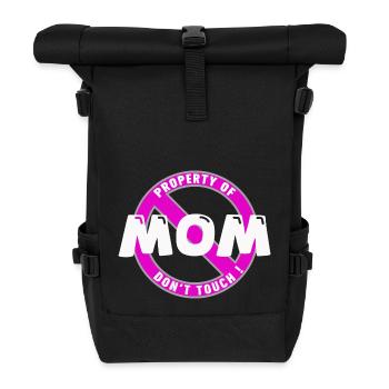 Propriété de maman, blanc .En - Sac à dos roll top - noir - Devant