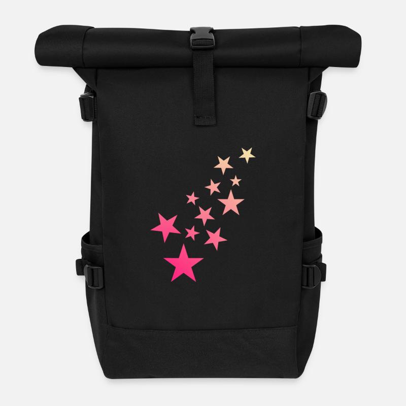 Stern Sternchen Muster Sternenhimmel - Rolltop Rucksack - Schwarz