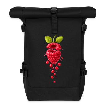 Juicy raspberry surealistic - Roll Top Backpack - black - Front