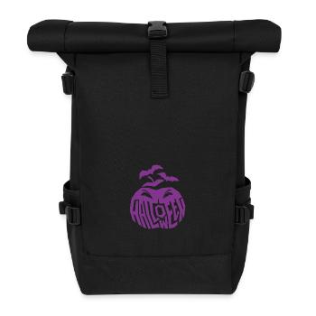 Citrouille effrayante violette - Sac à dos roll top - noir - Devant