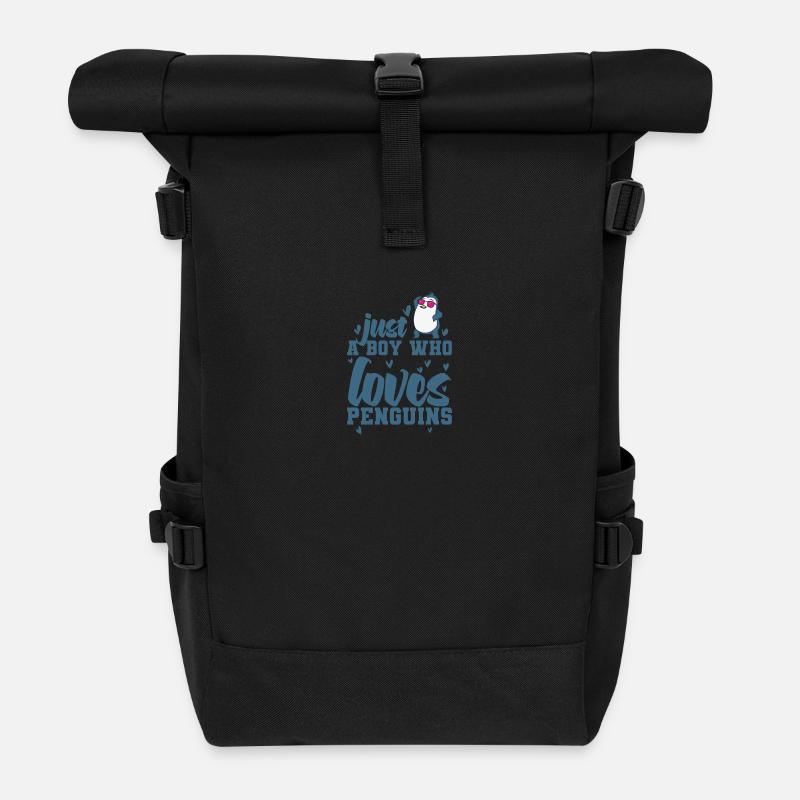 Just a Boy who loves Penguins Vogel - Rolltop Rucksack - Schwarz