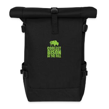 Cooles Bison in the Hill Tier - Rolltop Rucksack - Schwarz - Vorne