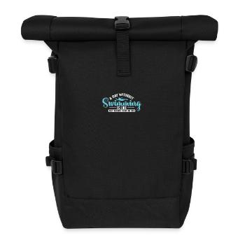 A Day without Swimming is like Sport - Rolltop Rucksack - Schwarz - Vorne
