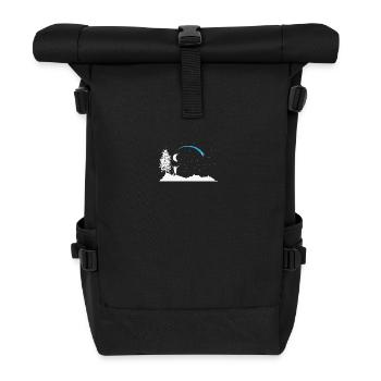 Étoile filante avec lune dans le ciel - Sac à dos roll top - noir - Devant