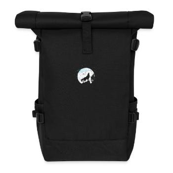 Étoiles filantes devant le clair de lune et le loup - Sac à dos roll top - noir - Devant