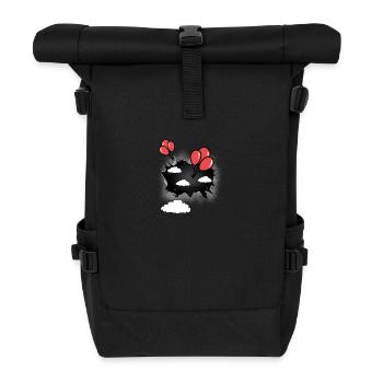 Balloon Celestial Sky Balloons - Roll Top Backpack - black - Front