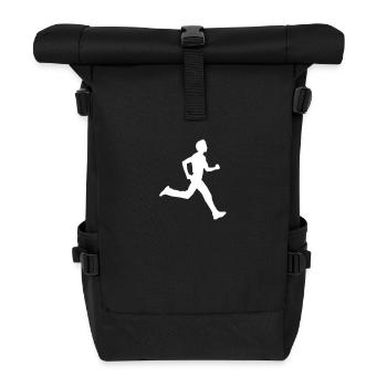 running male - Roll Top Backpack - black - Front
