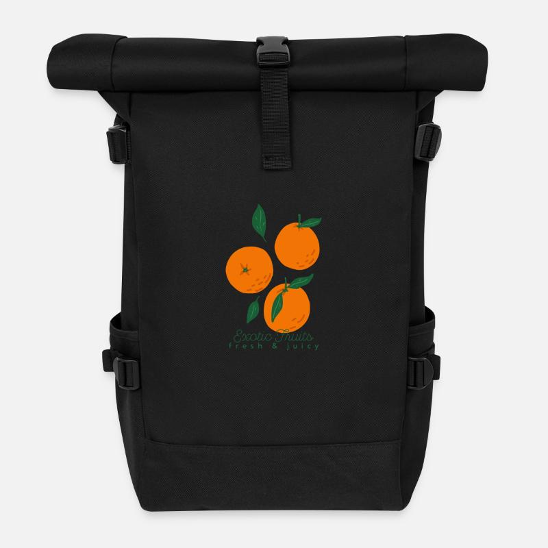 Fruits exotiques / Oranges - Sac à dos roll top - noir