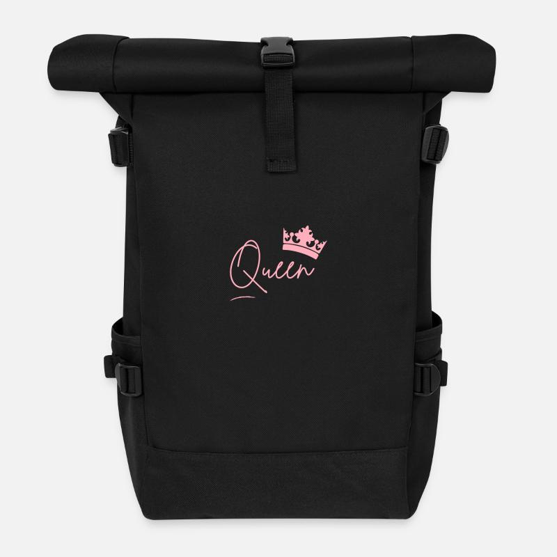 Lettrage Queen avec couronne – Pink Power - Sac à dos roll top - noir