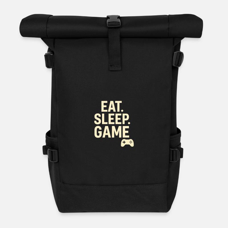 Eat Sleep Game Controller - Rolltop Rucksack - Schwarz