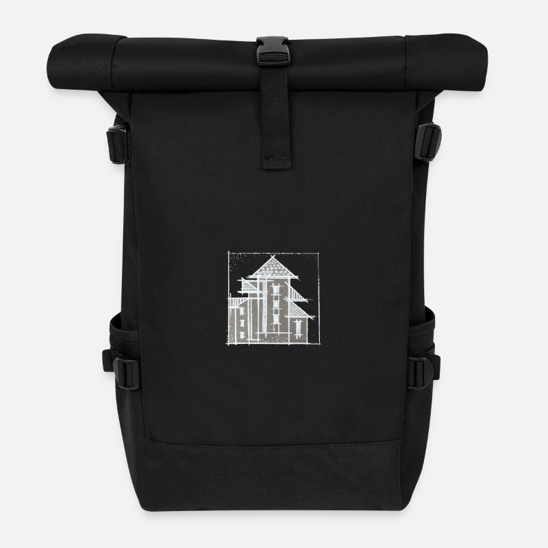 HOUSE - Roll Top Backpack - black