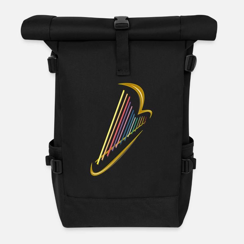 Harfe - Rolltop Rucksack - Schwarz