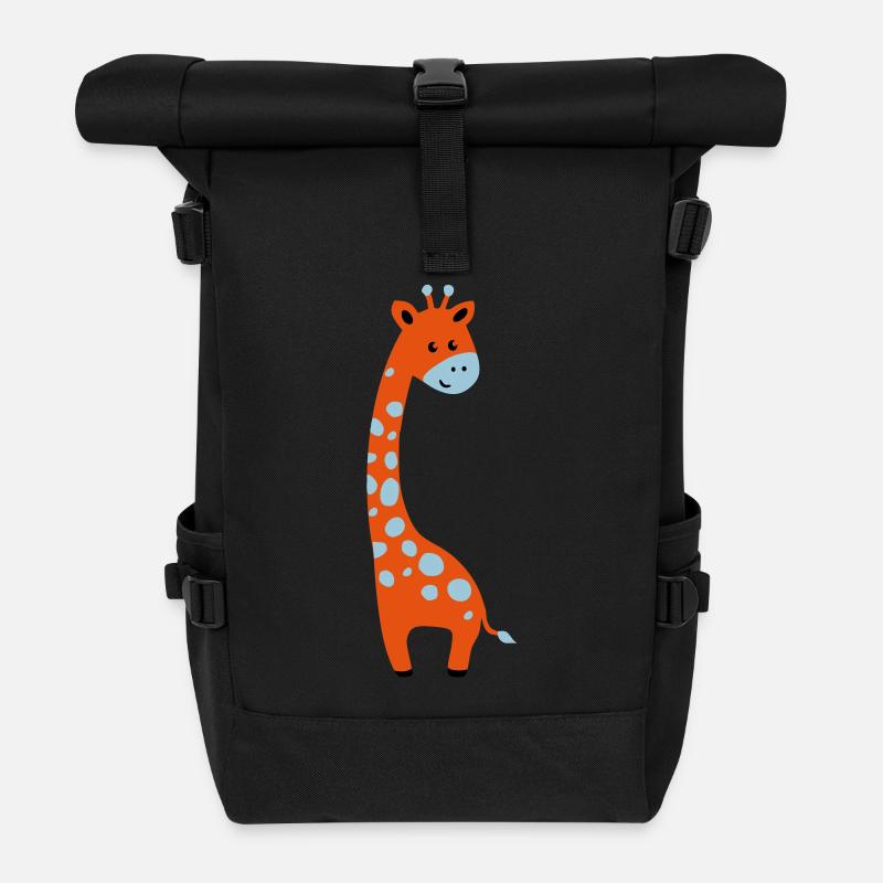 cute giraffe - Rolltop Rucksack - Schwarz