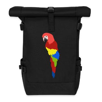 Perroquet coloré Oiseau tropical de la jungle - Sac à dos roll top - noir - Devant