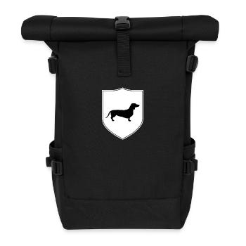 Dackel Wappen - Rolltop Rucksack - Schwarz - Vorne