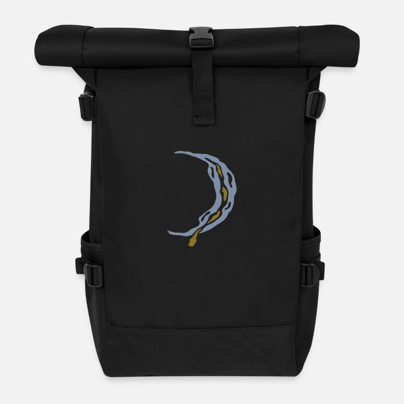 moon - Roll Top Backpack - black