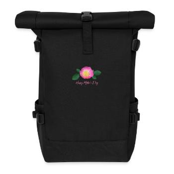 Mothers Day Rose - Roll Top Backpack - black - Front