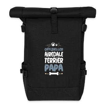 Offizieller Airedale Terrier Papa - Rolltop Rucksack - Schwarz - Vorne