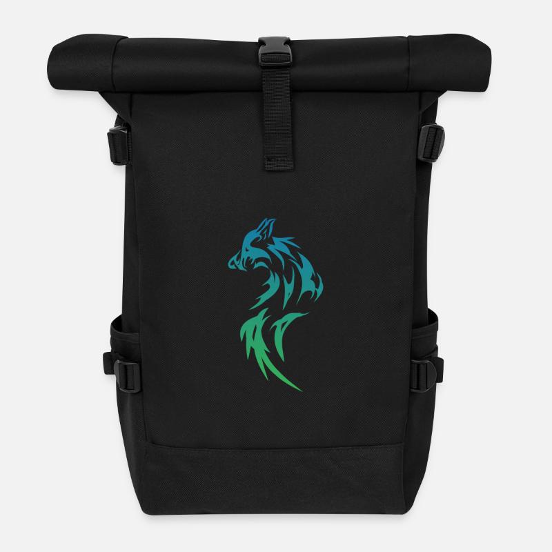 Wolf - Rolltop Rucksack - Schwarz