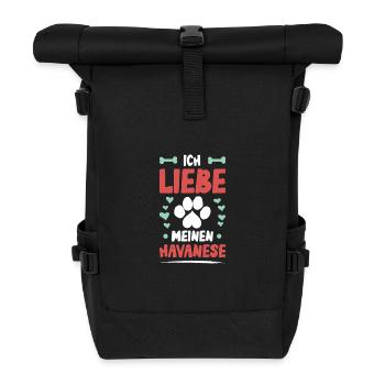 Ich liebe meinen Havanese - Rolltop Rucksack - Schwarz - Vorne
