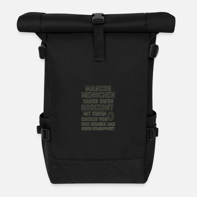 Nullradius-Horizont Standpunkt Spruch - Rolltop Rucksack - Schwarz