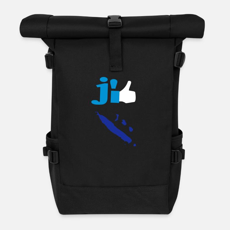 create your own NEW CALEDONIA stuff - Roll Top Backpack - black