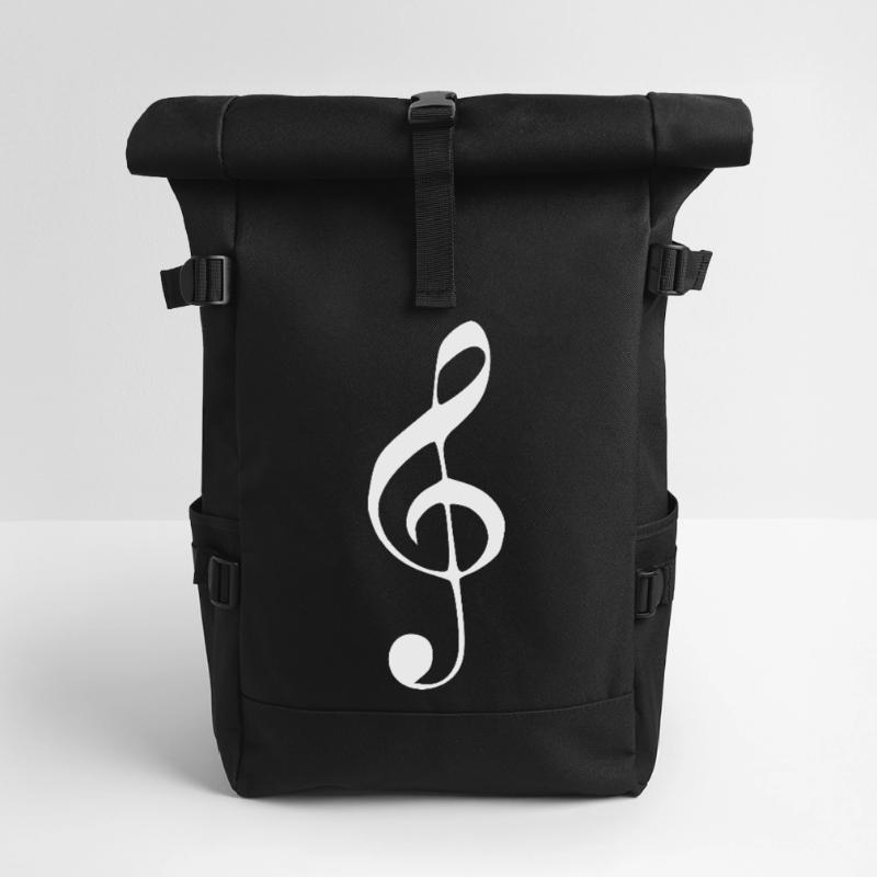 Note de clé de musique note note blanche Sac à dos roll top