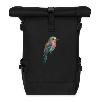 Lilac Bird – tropisch & traumhaft - Rolltop Rucksack - Schwarz - Vorne
