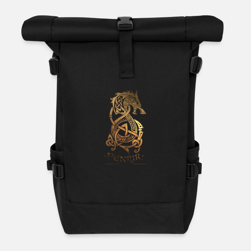 Fenrir - Wolf - Odin - Walhalla - Nurdisch - - Rolltop Rucksack - Schwarz