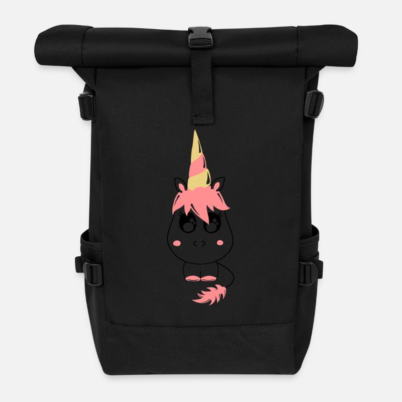 Licorne - Sac à dos roll top - noir