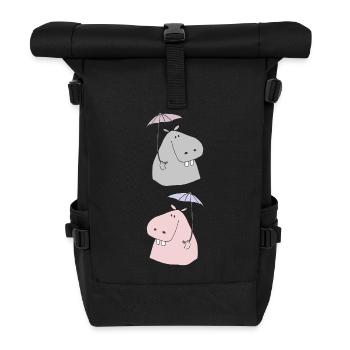 Mr. and Mrs. Nilpferd - Roll Top Backpack - black - Front