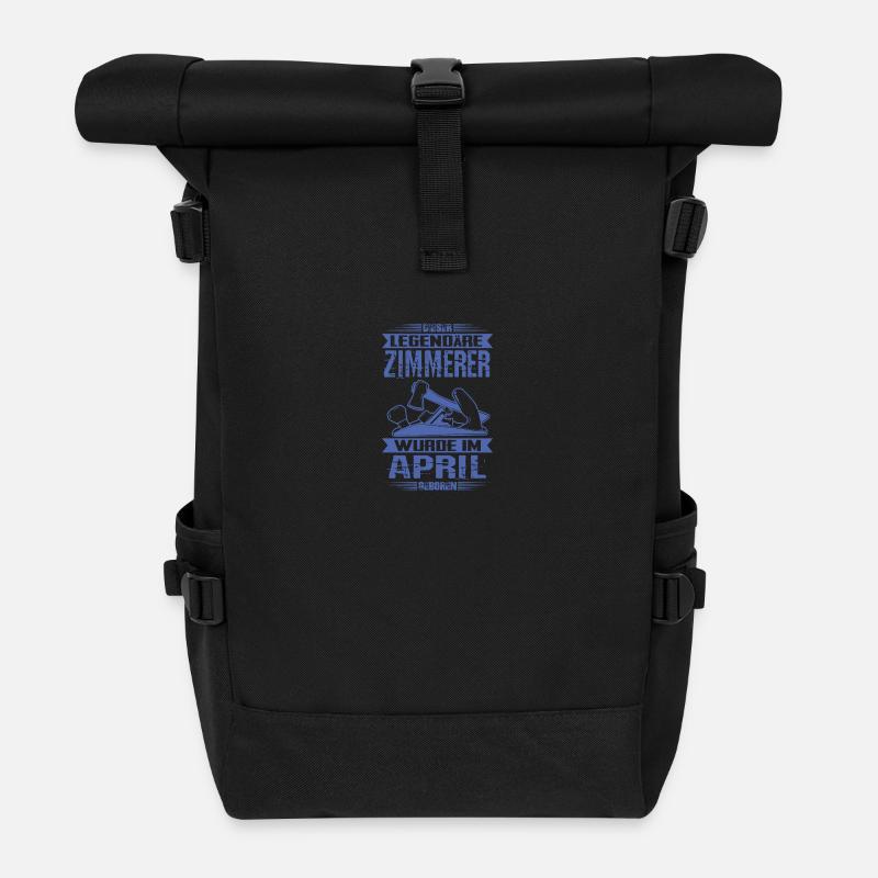Zimmerer Geburtstag April - Rolltop Rucksack - Schwarz