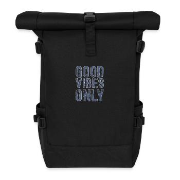 Positive energy in vintage style - Roll Top Backpack - black - Front