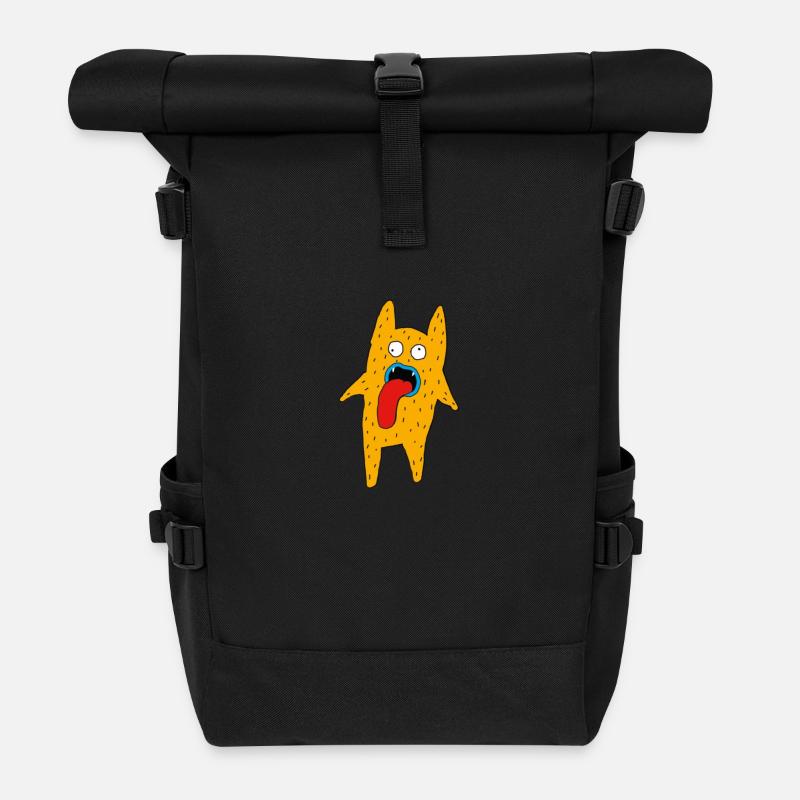 Yellow Doodle - Rolltop Rucksack - Schwarz