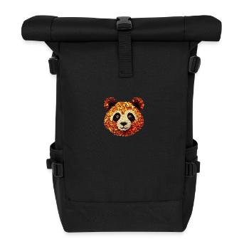 Panda d’automne à partir de feuilles - Sac à dos roll top - noir - Devant