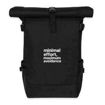 minimal effort maximum avoidance | Irony, Minimal - Roll Top Backpack - black - Front