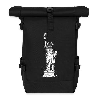 Liberty Silhouette: Torch & Tablet - Roll Top Backpack - black - Front