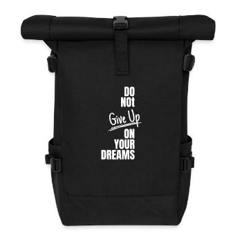Motivationskleidung | Gib nicht auf | Zitieren - Rolltop Rucksack - Schwarz - Vorne