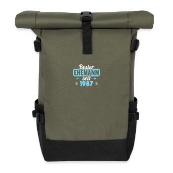 Beste Ehefrau Bester Ehemann seit 1987 - Rolltop Rucksack - Olive/Schwarz - Vorne