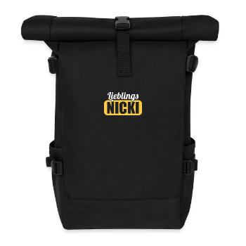 DDR Ostdeutschland Osten Ossi Lieblings Nicki - Rolltop Rucksack - Schwarz - Vorne