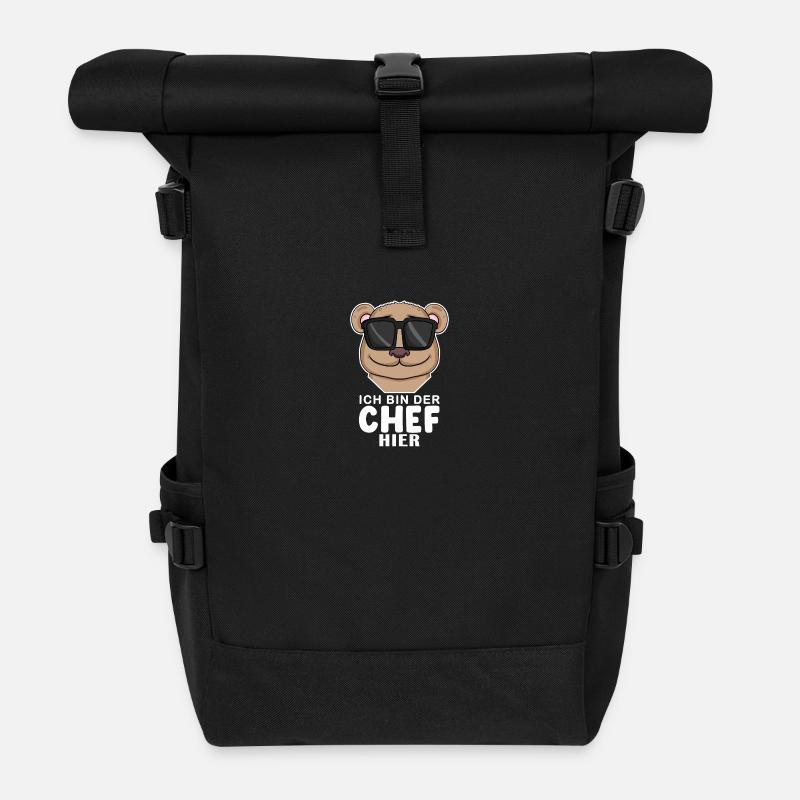 Cool Bär Chef Spruch - Rolltop Rucksack - Schwarz
