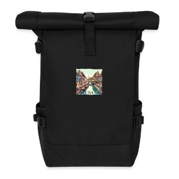 Colmar Frankreich - Stadt der Kanäle & - Rolltop Rucksack - Schwarz - Vorne