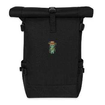 Alien with Cowboy Hat - Roll Top Backpack - black - Front